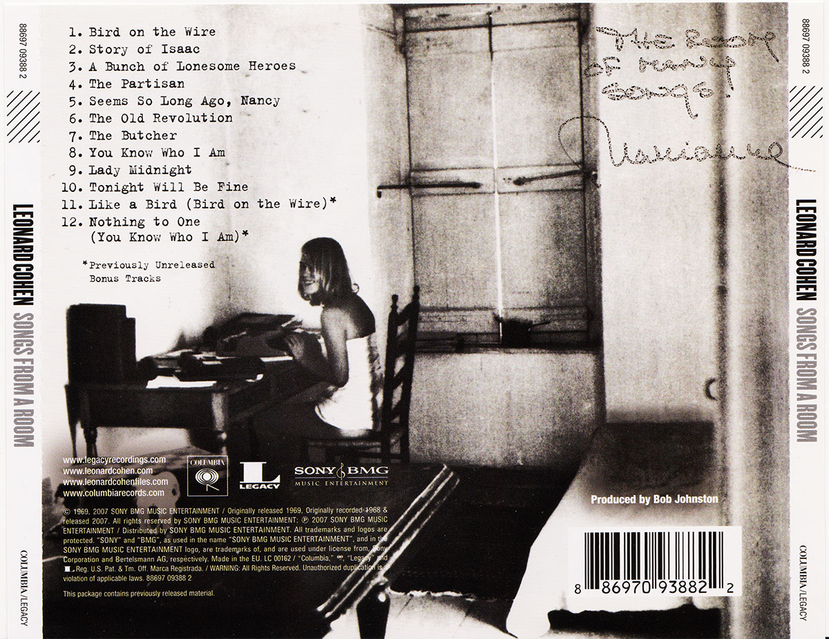 Marianne Autographs Iconic Back Cover Of Leonard Cohen Songs From A